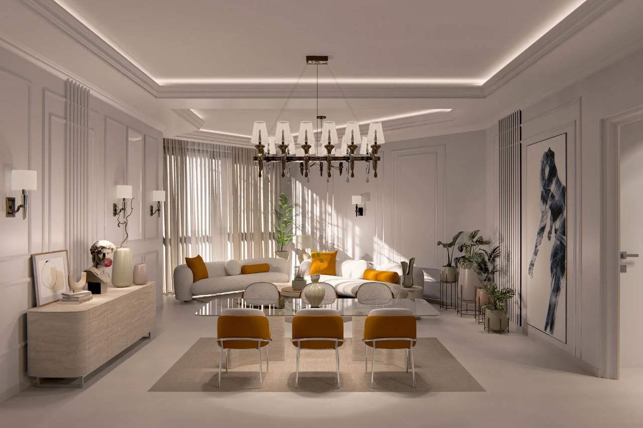 نمای داخل واحد پذیرایی رونیکا پالاس لاله