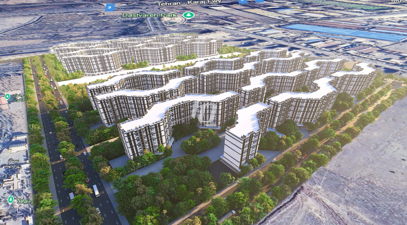 نمای هوایی مجموعه مسکونی